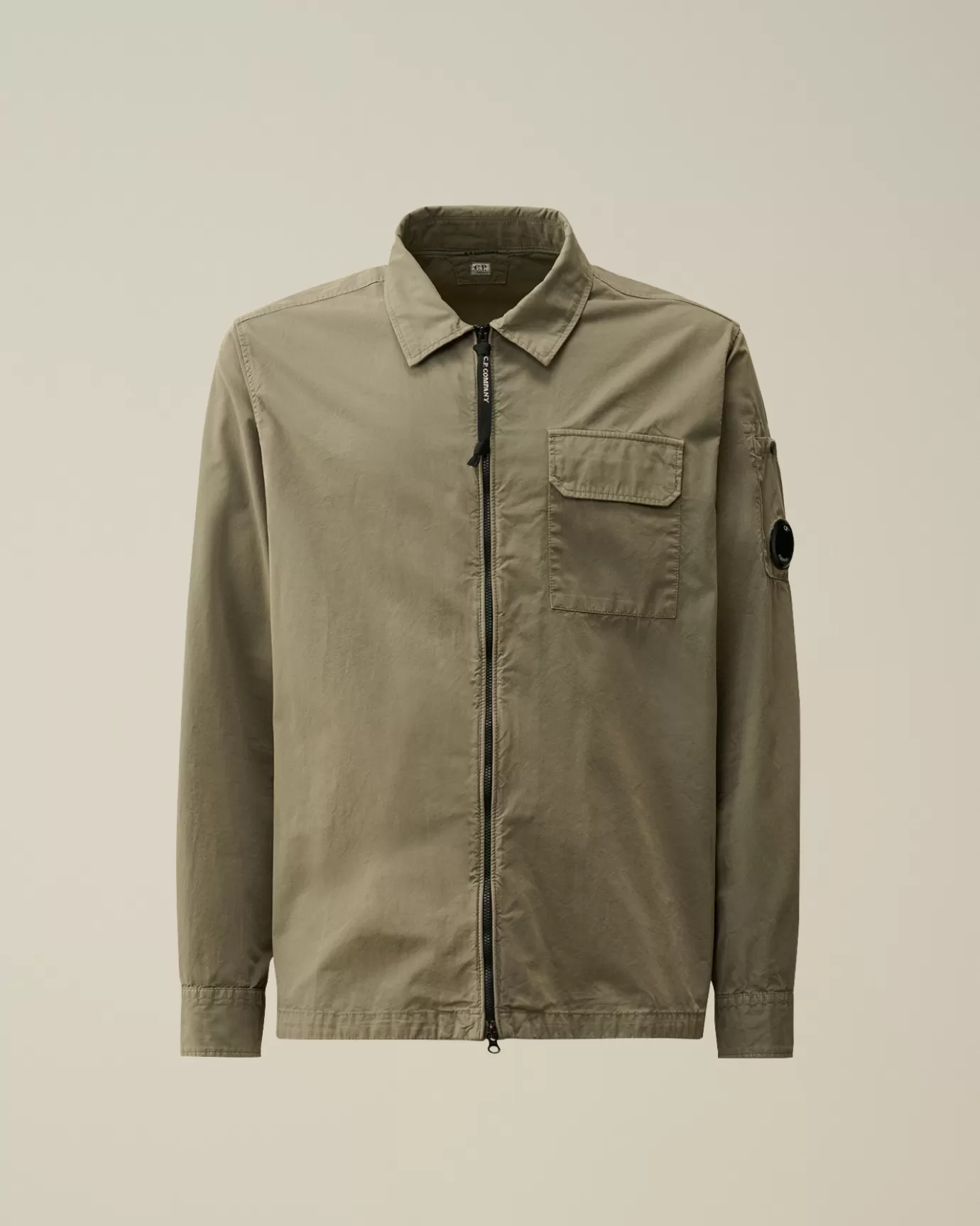 Organic Gabardine Zipped Overshirt<C.P. Company Store