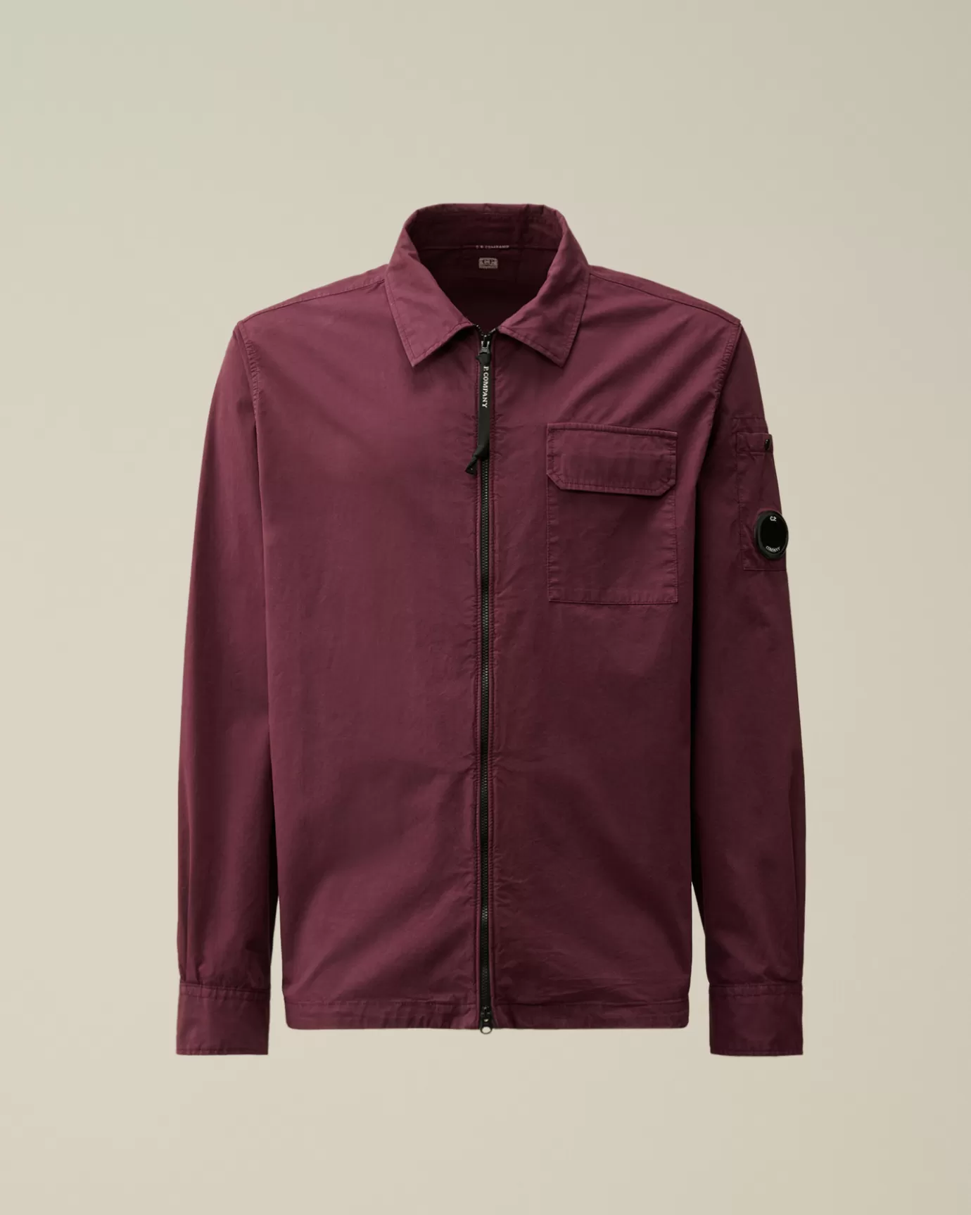 Organic Gabardine Zipped Overshirt<C.P. Company Cheap