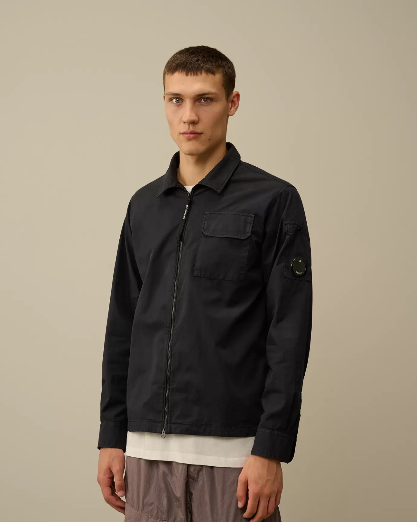 Organic Gabardine Zipped Overshirt<C.P. Company Fashion