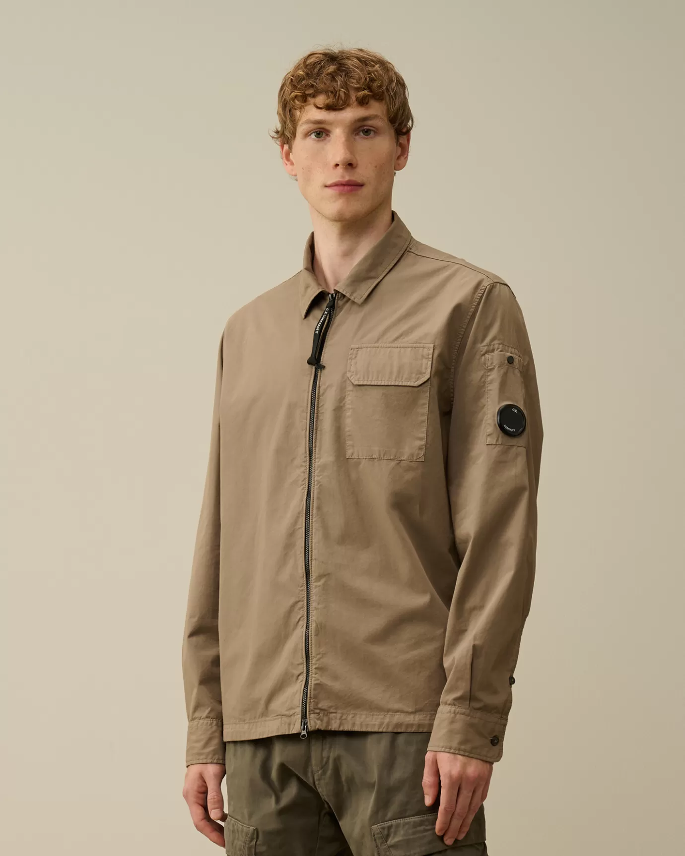 Organic Gabardine Zipped Overshirt<C.P. Company Discount