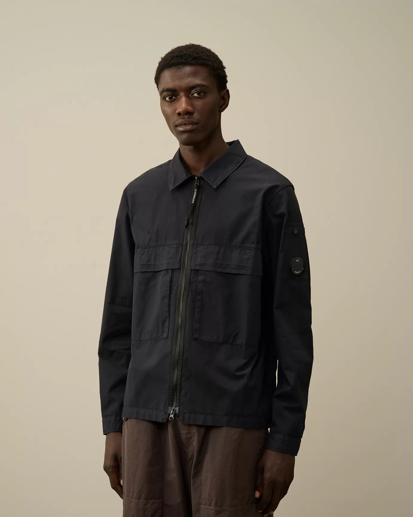 Organic Gabardine Zipped Utility Overshirt<C.P. Company Cheap