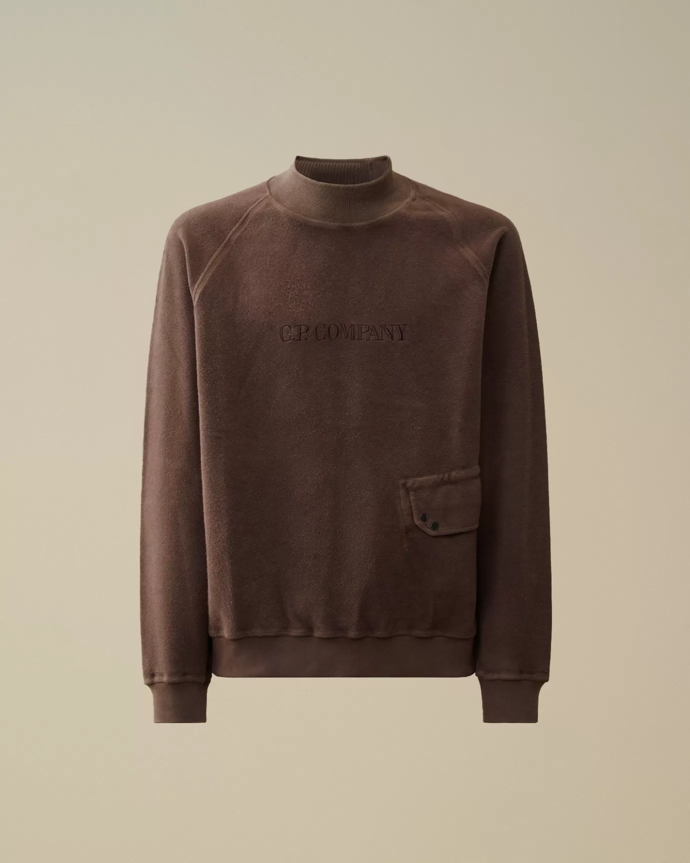 Reverse Brushed & Emerized Diagonal Fleece Funnel Neck Sweatshirt<C.P. Company Outlet