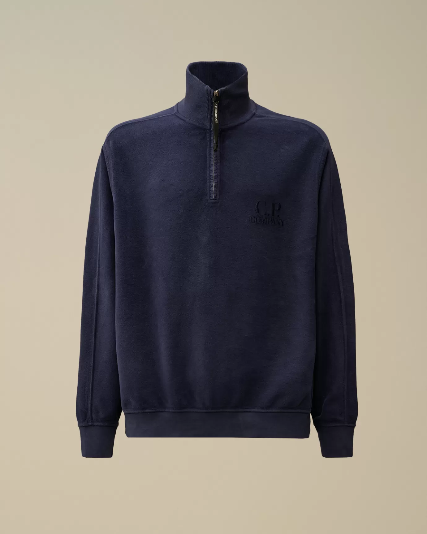 Reverse Brushed & Emerized Diagonal Fleece Half Zipped Sweatshirt<C.P. Company Shop