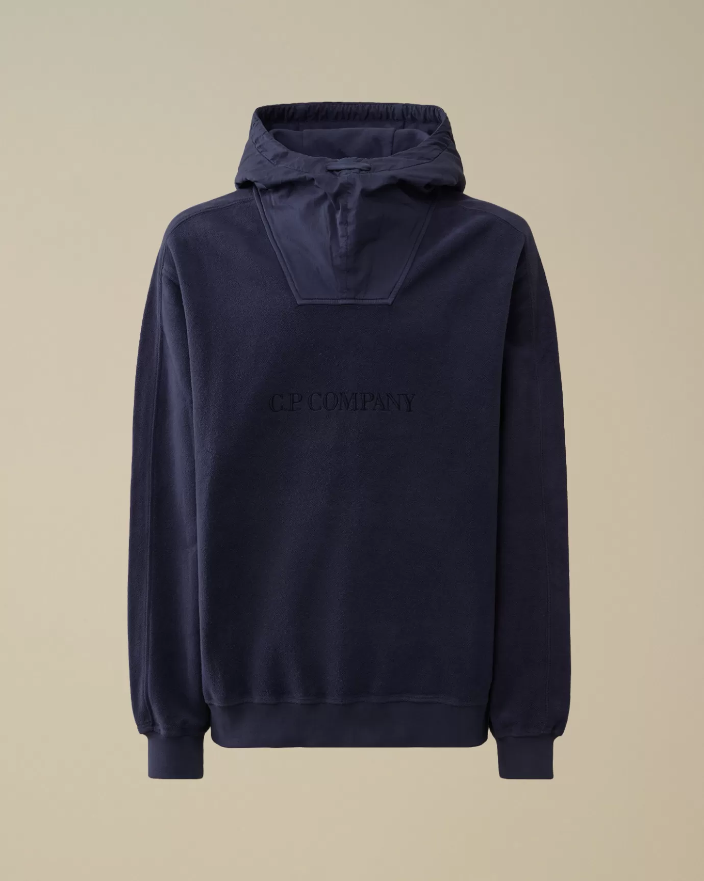 Reverse Brushed & Emerized Diagonal Fleece Mixed Hooded Sweatshirt<C.P. Company Sale