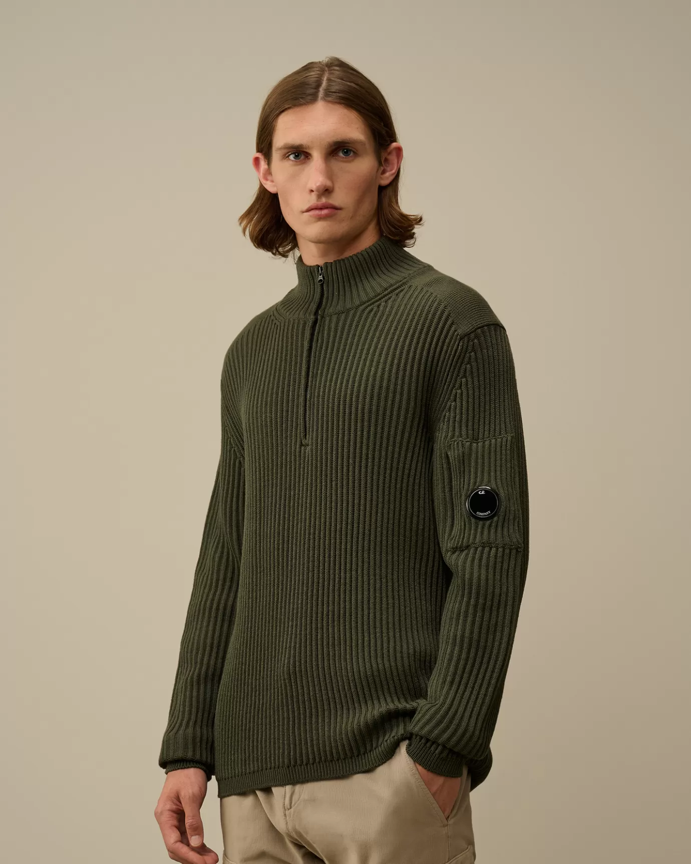 Re-Wool Half Zip Knit<C.P. Company Store