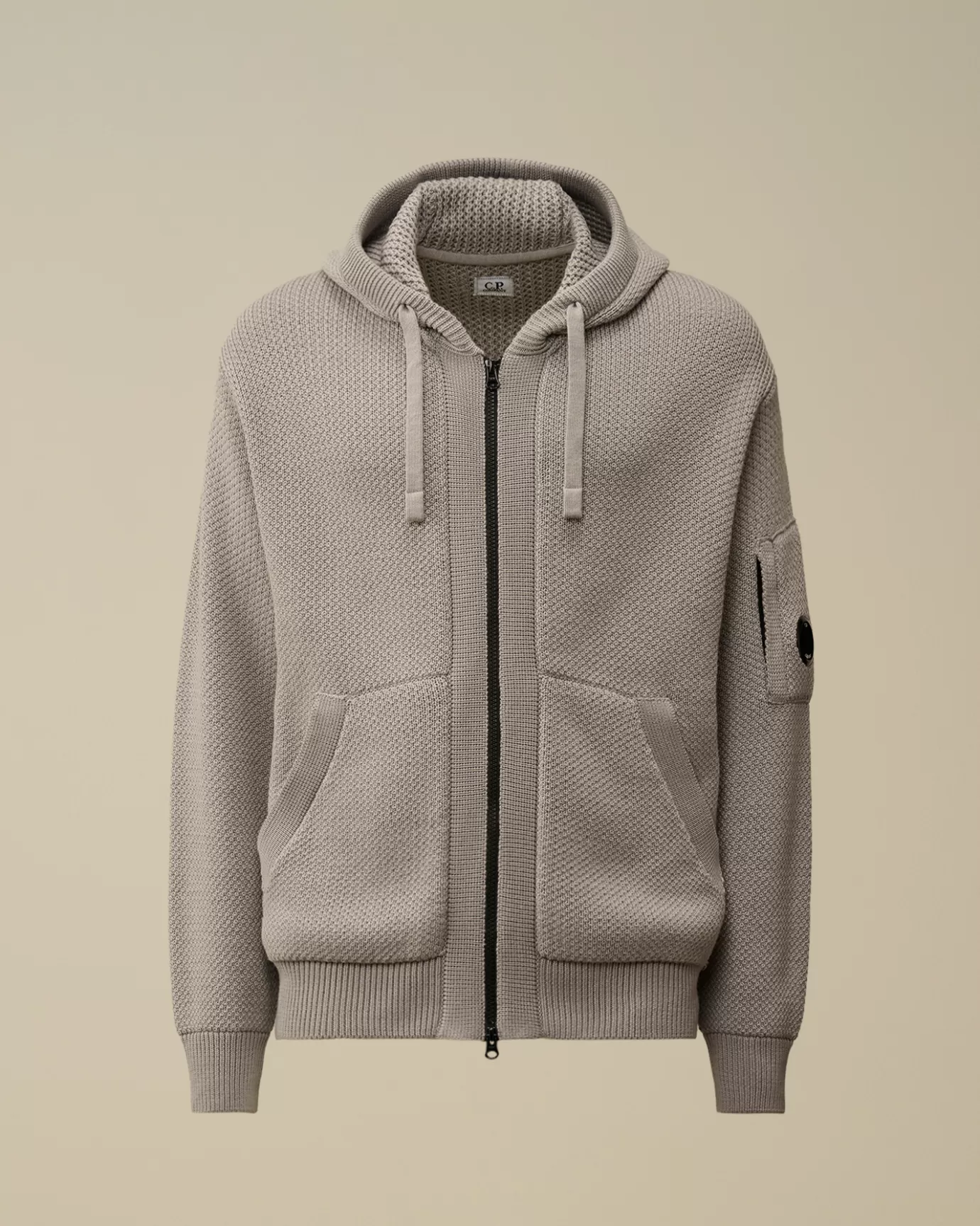 Re-Wool Hooded Zipped Knit<C.P. Company Clearance