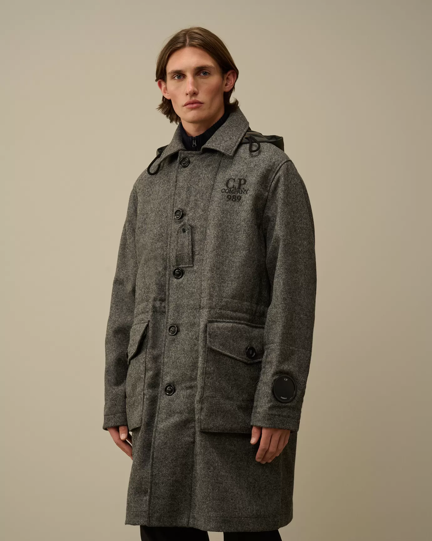 Shetland Twill Hooded Car Coat<C.P. Company Cheap