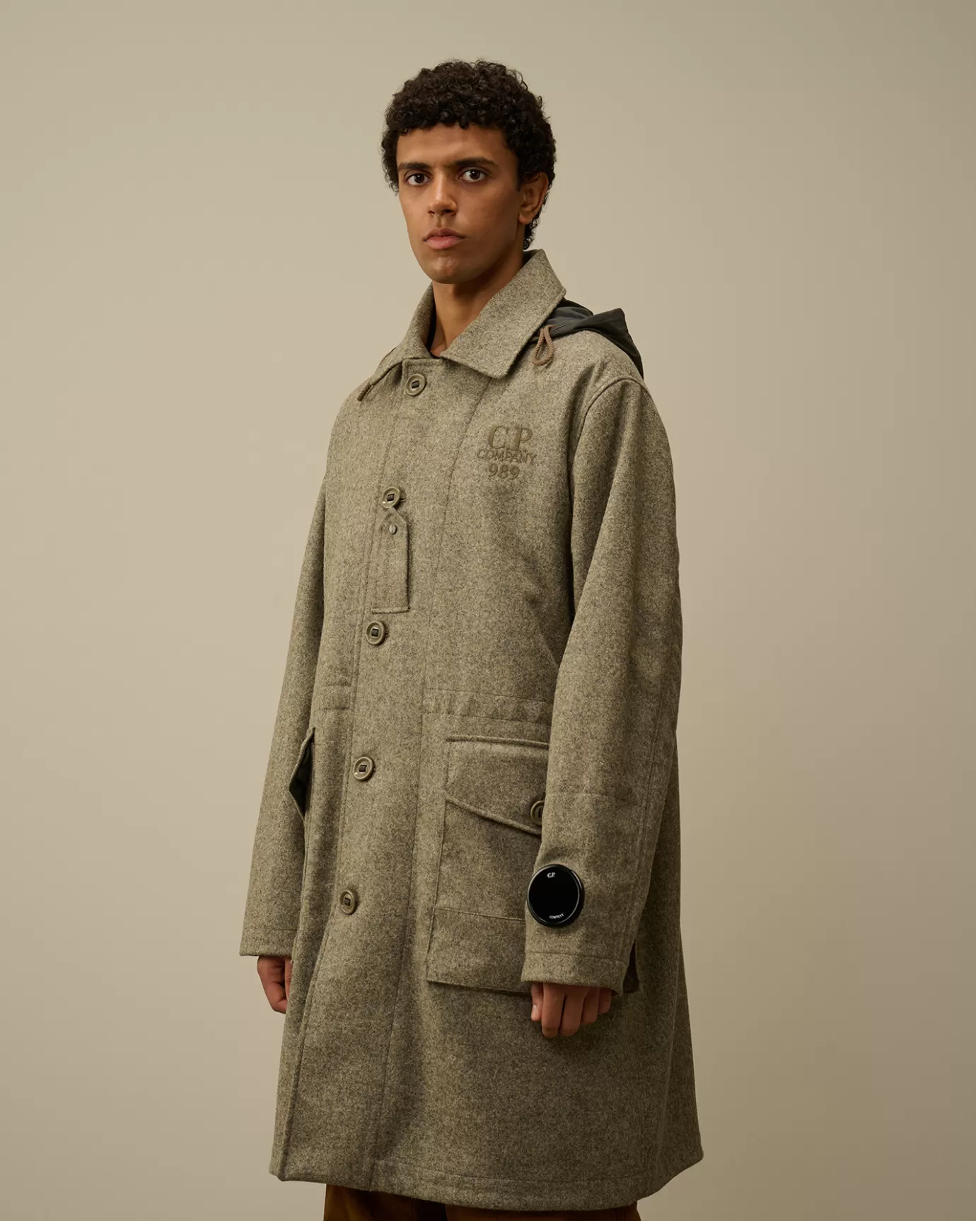 Shetland Twill Hooded Car Coat<C.P. Company Online