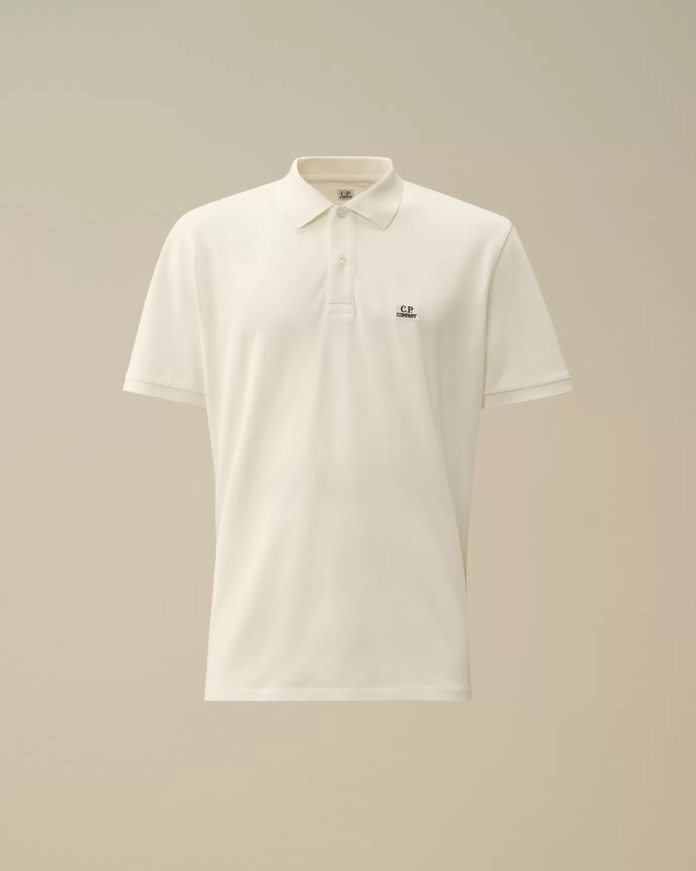 Stretch Piquet Logo Polo<C.P. Company Best Sale