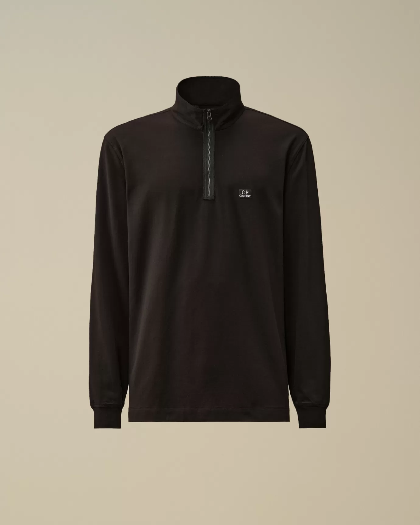 Stretch Piquet Longsleeve Zipped Polo<C.P. Company Clearance