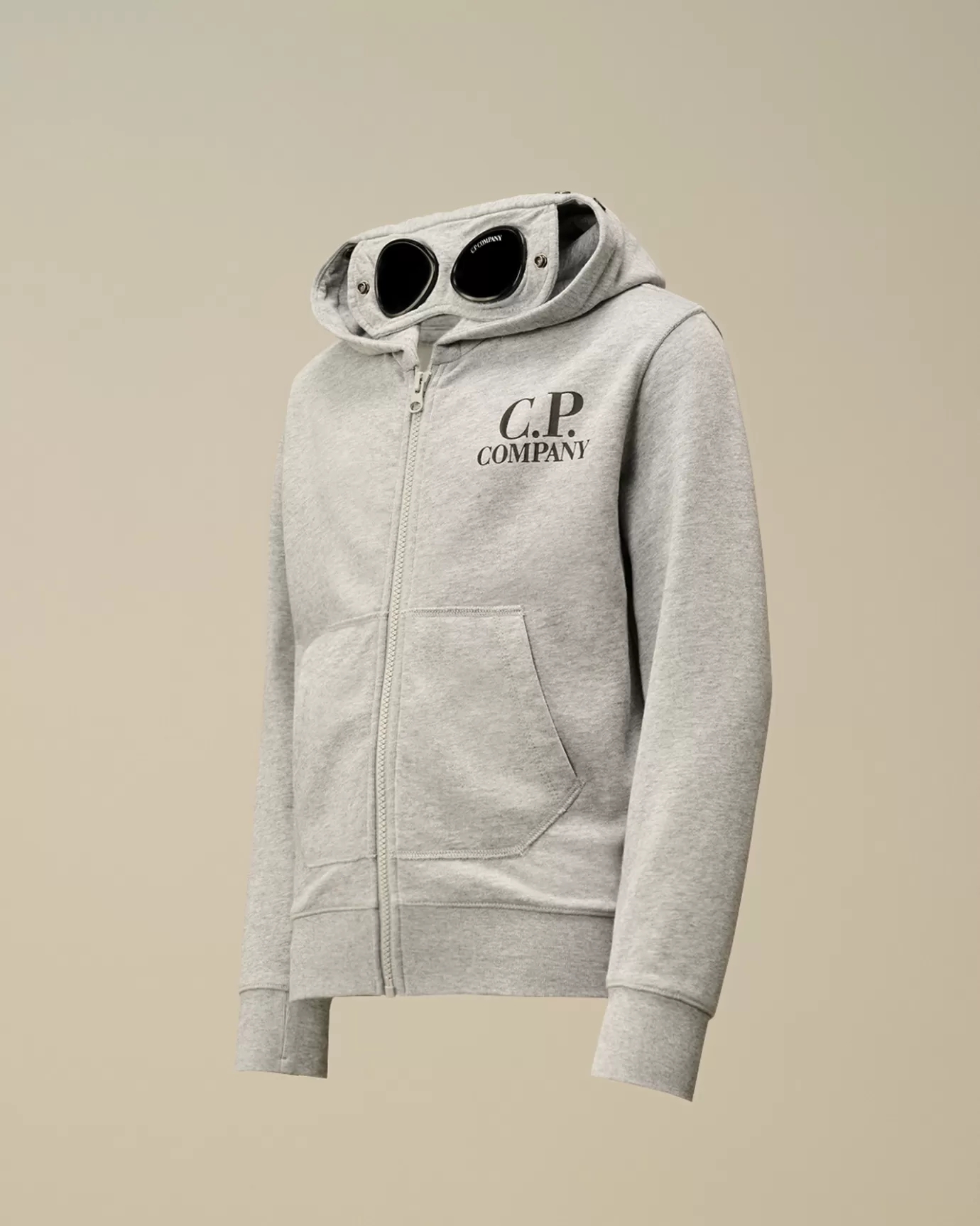 U16 Diagonal Fleece Goggle Zipped Hooded Sweatshirt<C.P. Company Sale