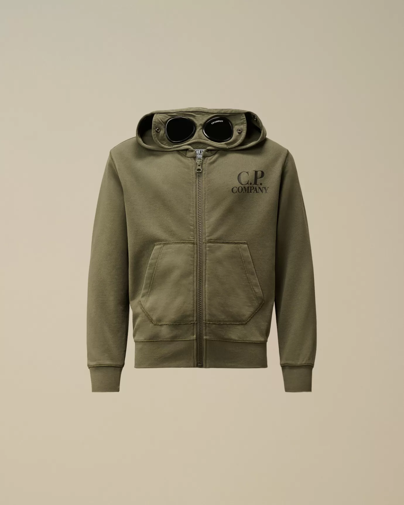 U16 Diagonal Fleece Goggle Zipped Hooded Sweatshirt<C.P. Company Cheap