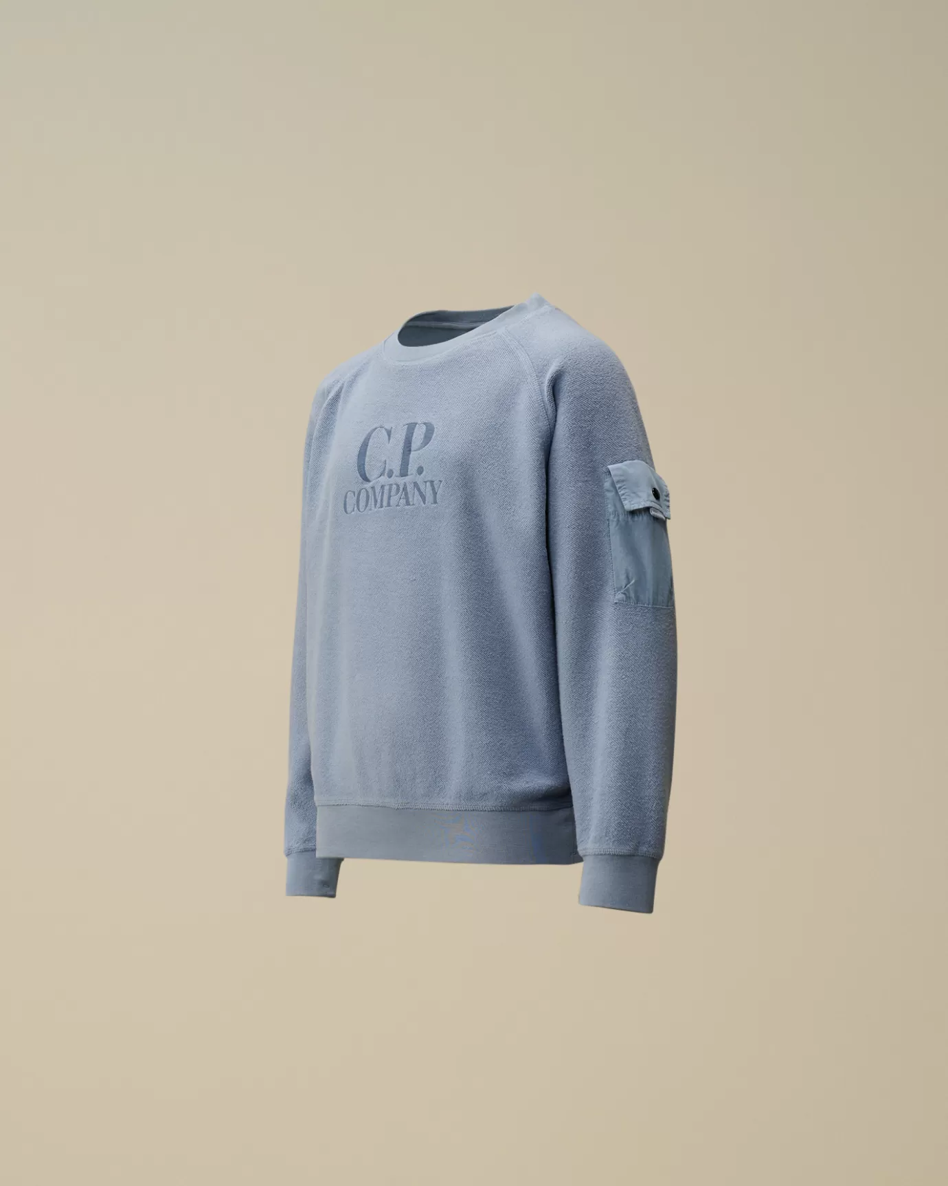 U16 Diagonal Fleece Mixed Boxy Crew Neck Sweatshirt<C.P. Company Online