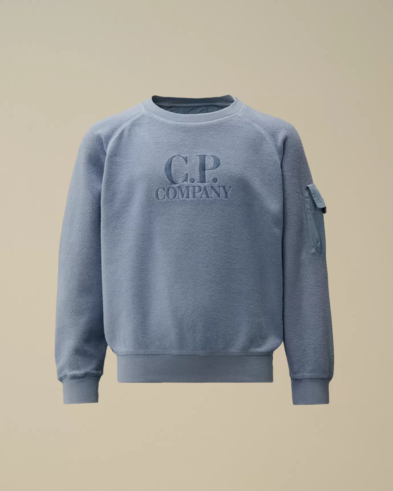 U16 Diagonal Fleece Mixed Boxy Crew Neck Sweatshirt<C.P. Company Outlet