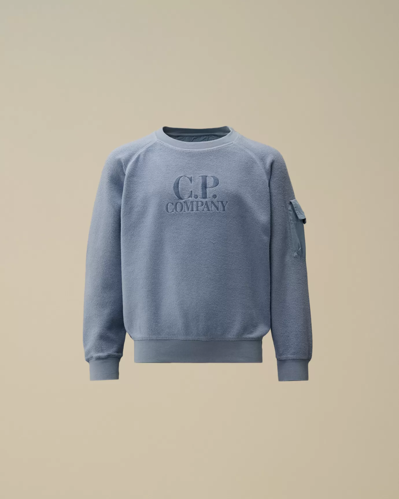 U16 Diagonal Fleece Mixed Boxy Crew Neck Sweatshirt<C.P. Company Online