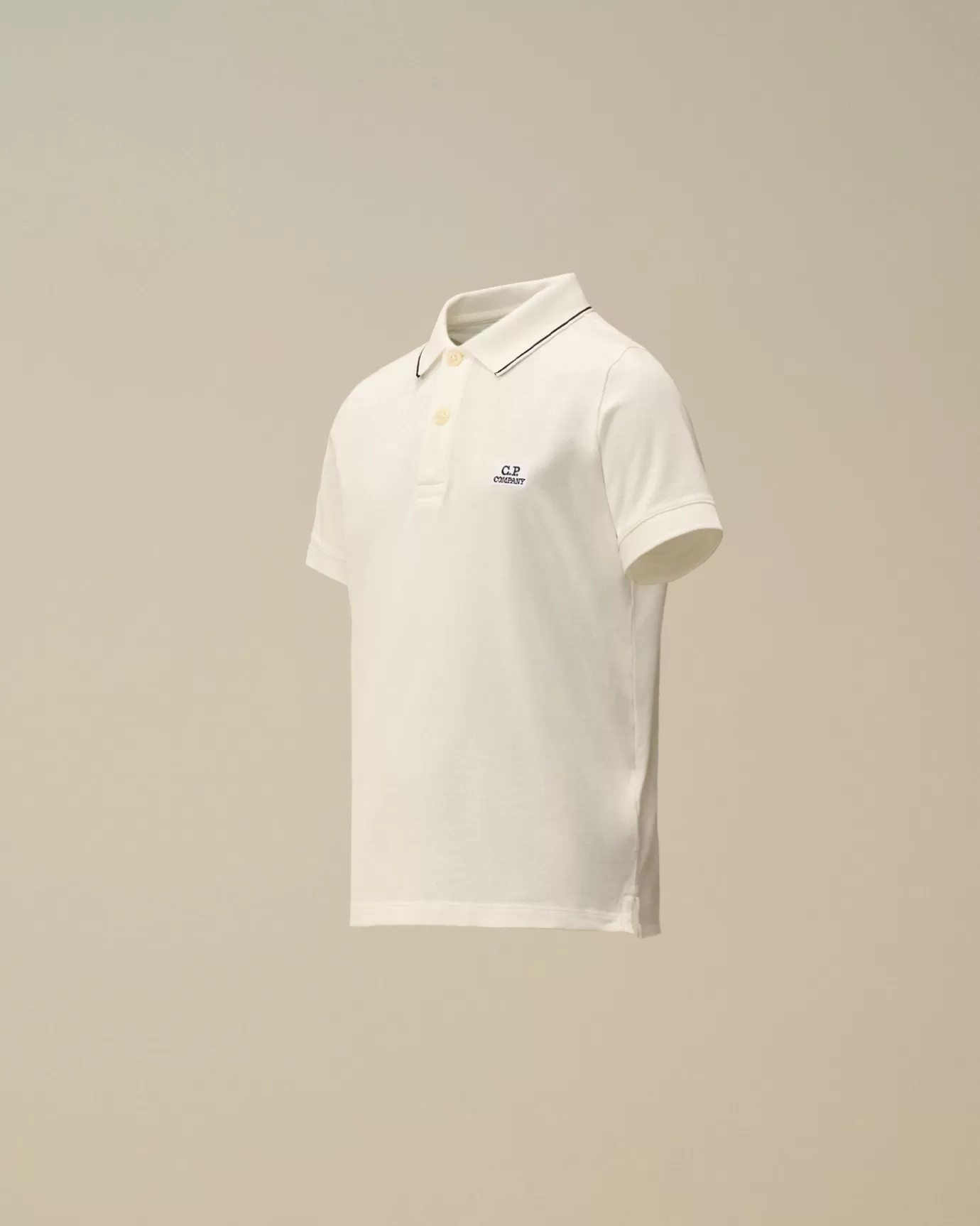 U16 Stretch Piquet Striped Collar Polo<C.P. Company Clearance