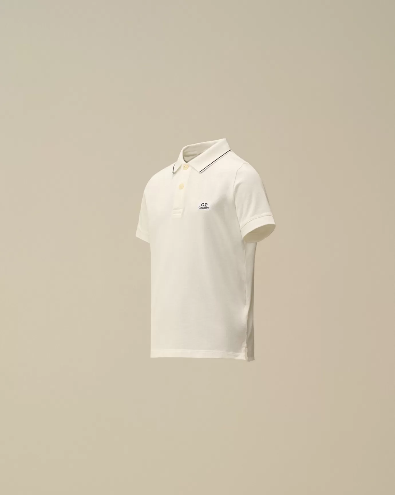 U16 Stretch Piquet Striped Collar Polo<C.P. Company Store