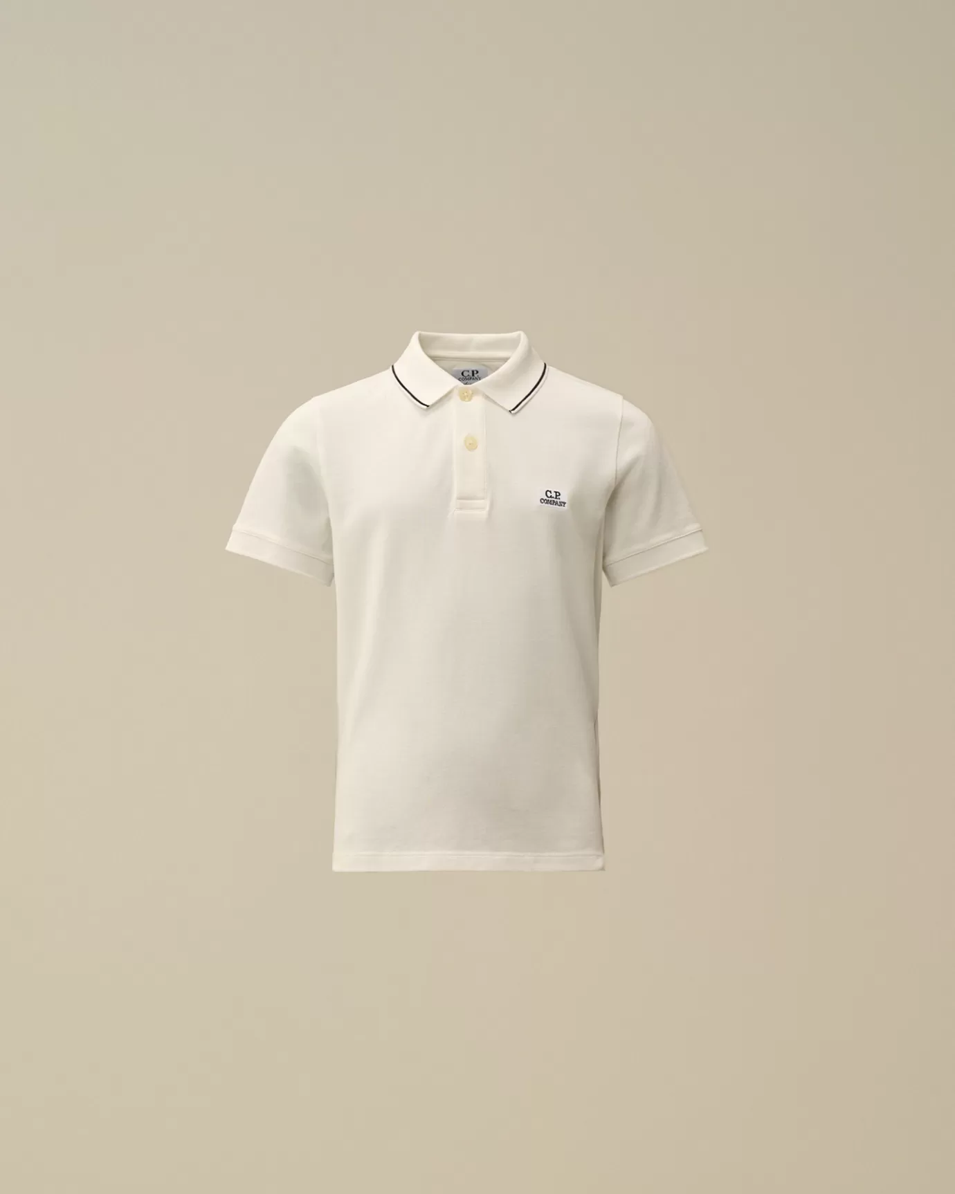 U16 Stretch Piquet Striped Collar Polo<C.P. Company Store