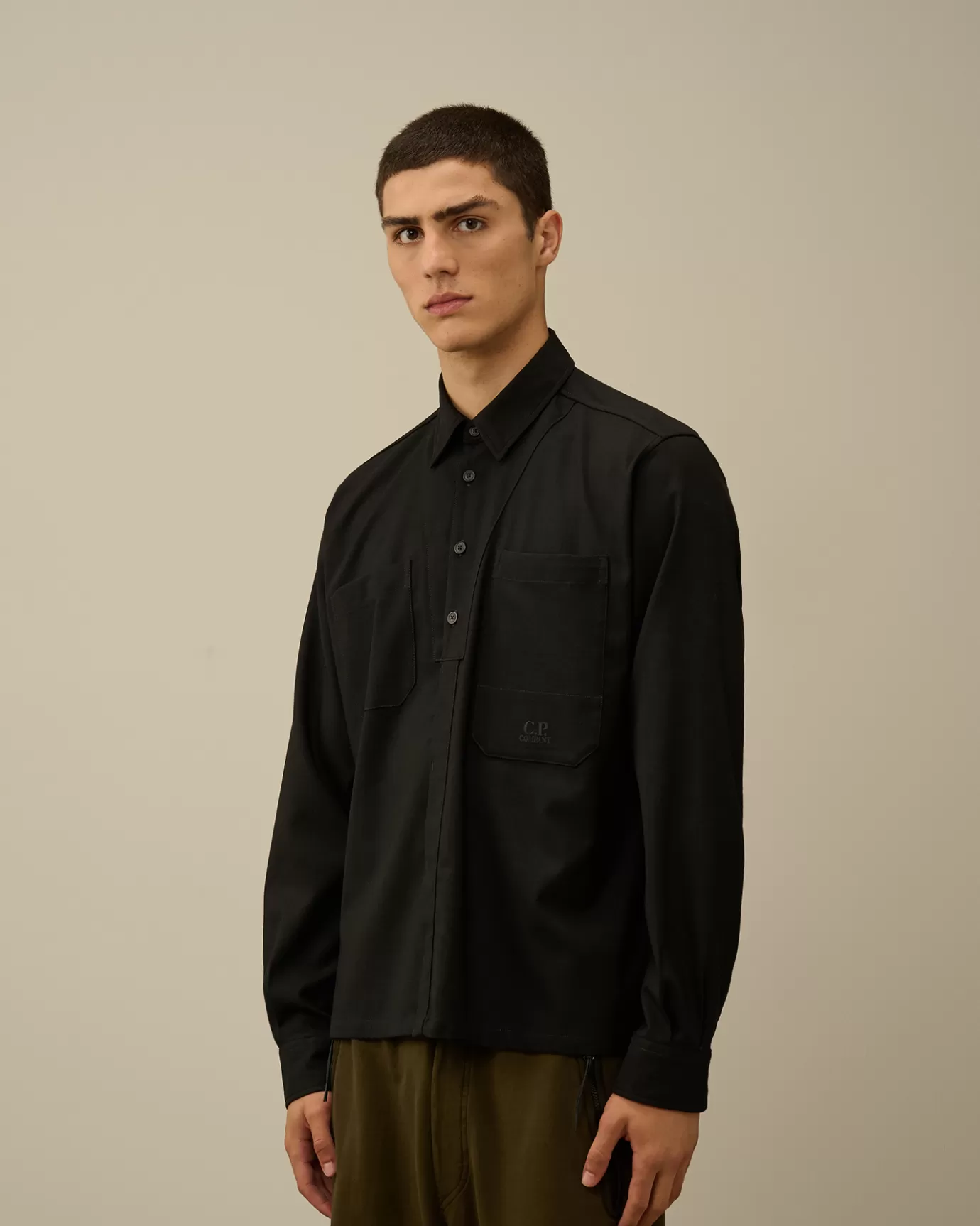 Wool Gabardine Shirt<C.P. Company Cheap