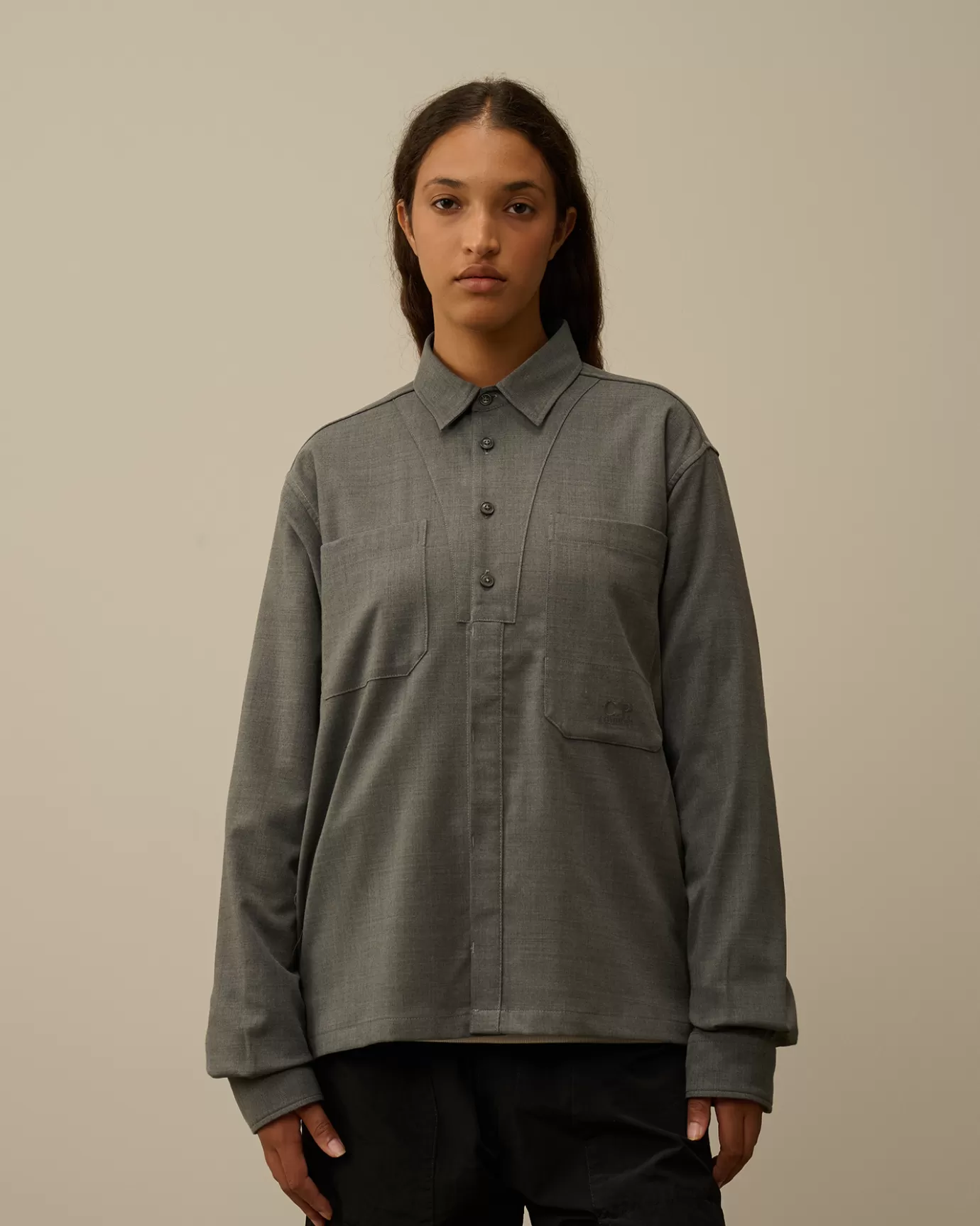 Wool Gabardine Shirt<C.P. Company Discount