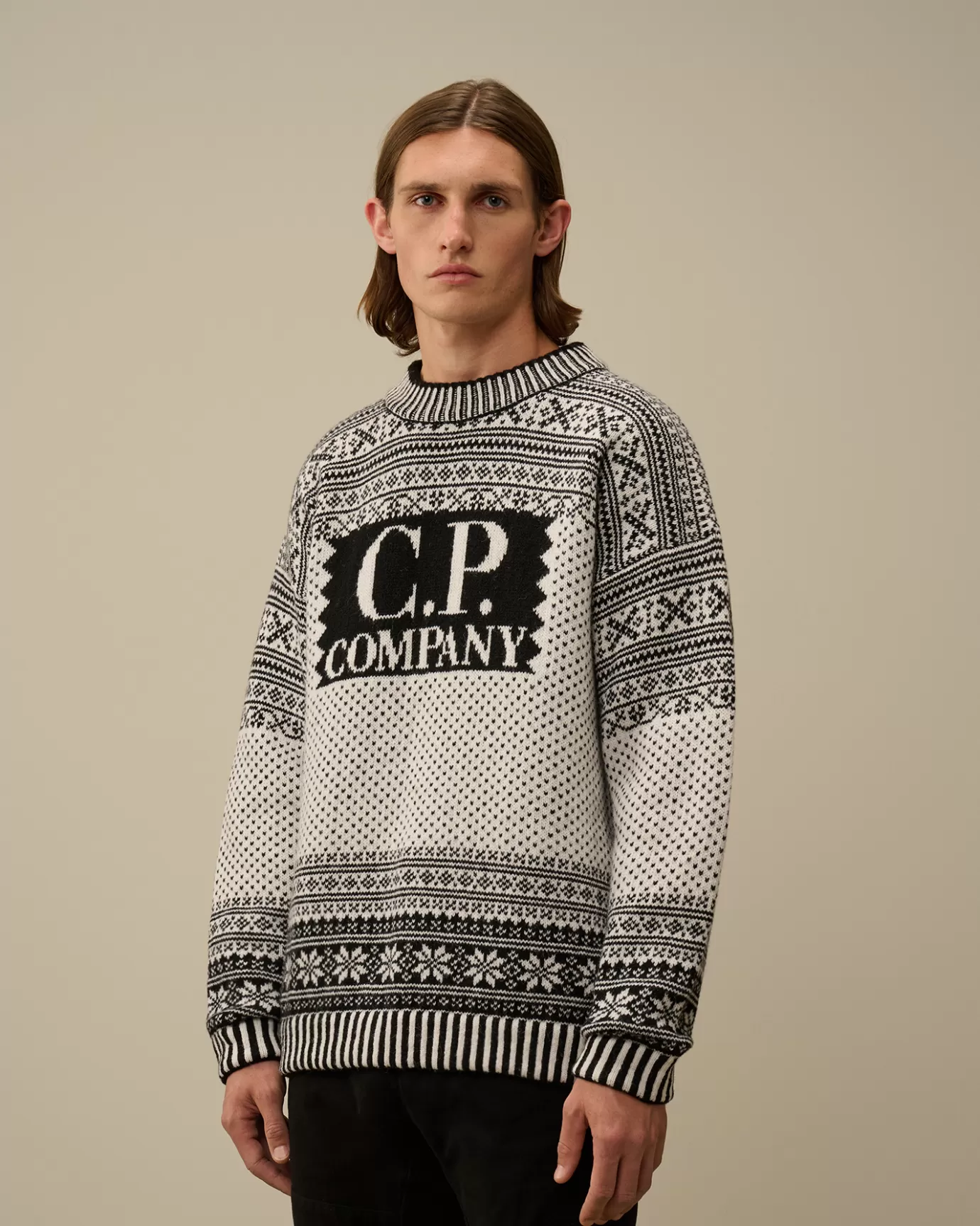 Wool Jacquard Logo Knit<C.P. Company Outlet