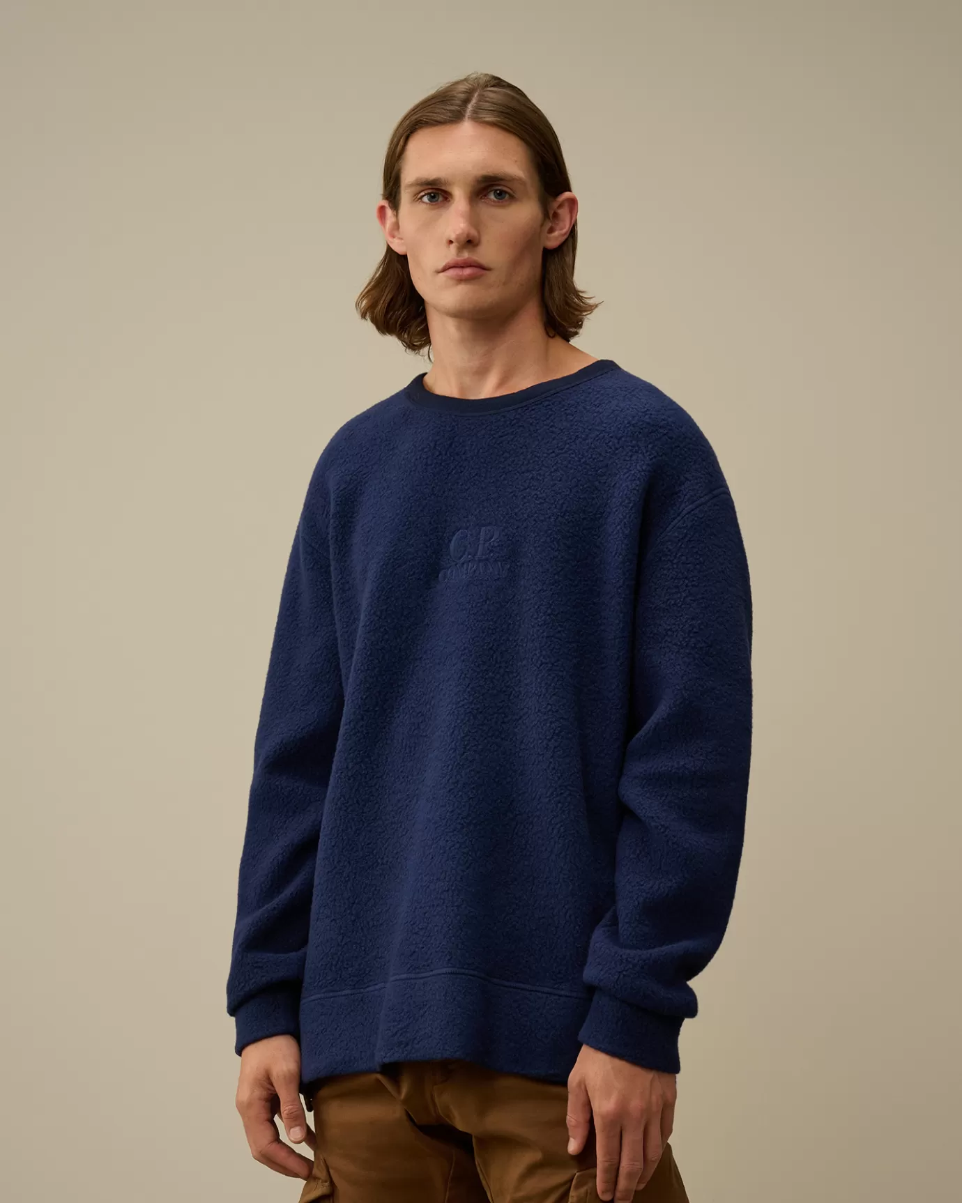 Wool Polar Fleece Crewneck Sweatshirt<C.P. Company Cheap